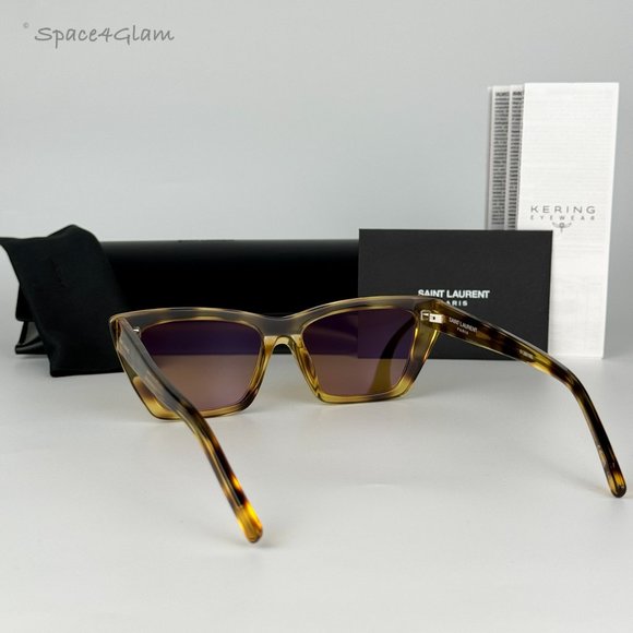 NEW Saint Laurent SL276 MICA 022 Havana Yellow Cat Eye Women Sunglasses - Picture 7 of 12